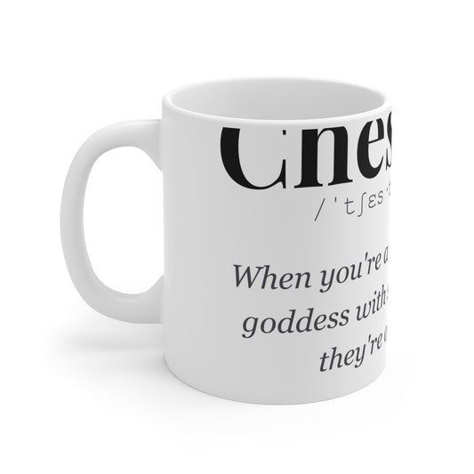 Chesticles Funny Definition Mug | Rude Gift for Her | Feminist Humour Mug | Adult Joke Mug | Dark Comedy Gift